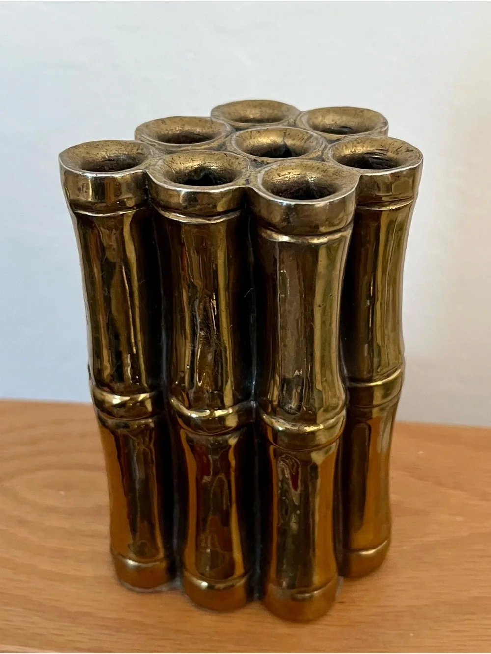 Vintage MCM Brass Bamboo Cluster- Golden Accent Home Decor